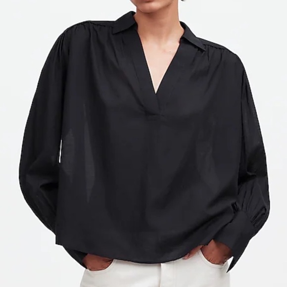 Madewell Easy Long-Sleeve Popover Shirt - Picture 1 of 4